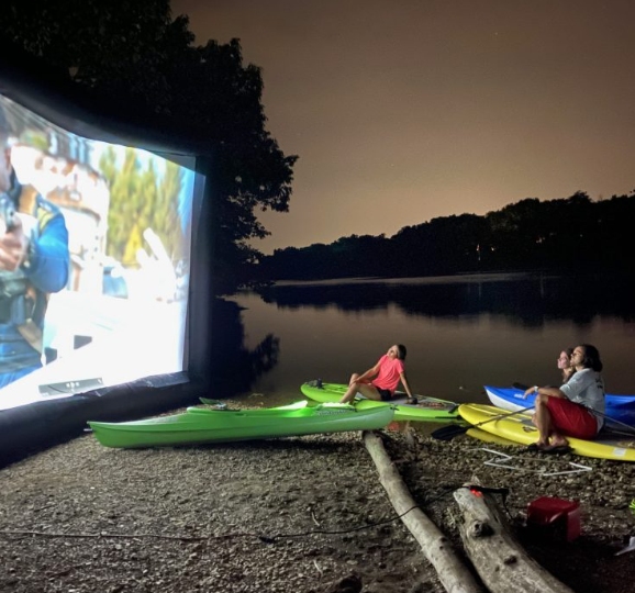 Kayak Cinema under the stars